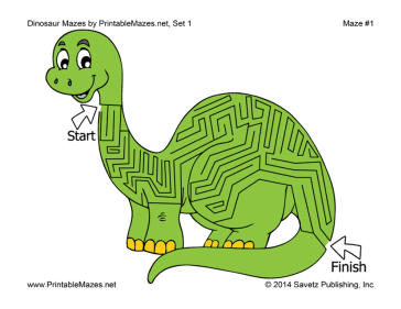 Dinosaur Mazes Set 1 maze